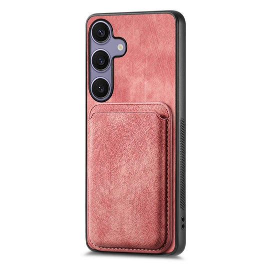 For Samsung Galaxy S25+ 5G Retro Leather Card Bag Magnetic Phone Case(Pink) by buy2fix