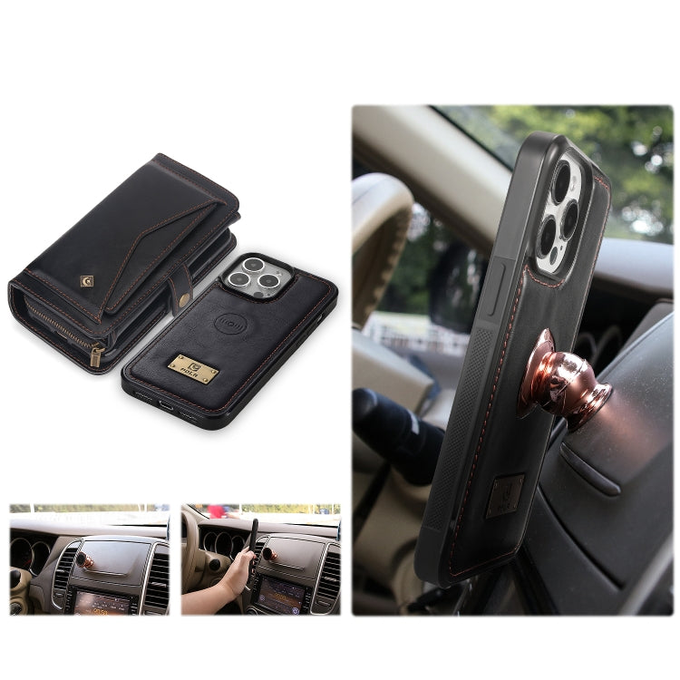 For iPhone 15 Plus Multi-functional Zipper Wallet Leather Phone Case(Black) - iPhone 15 Plus Cases by buy2fix | Online Shopping UK | buy2fix