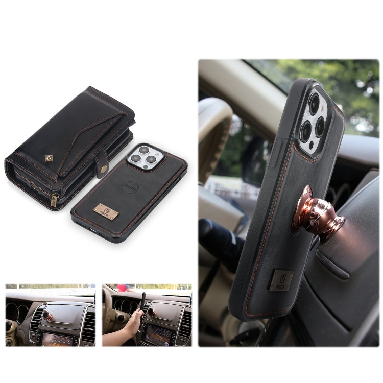 For iPhone 14 Pro Multi-functional Zipper Wallet Leather Phone Case(Black) - iPhone 14 Pro Cases by buy2fix | Online Shopping UK | buy2fix