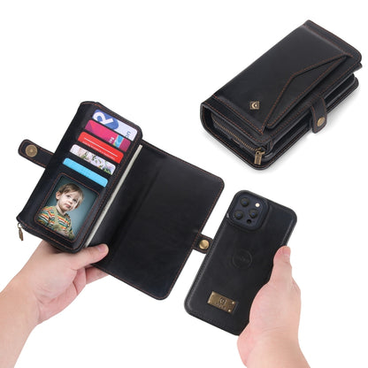 For iPhone 13 Pro Max Multi-functional Zipper Wallet Leather Phone Case(Black) - iPhone 13 Pro Max Cases by buy2fix | Online Shopping UK | buy2fix