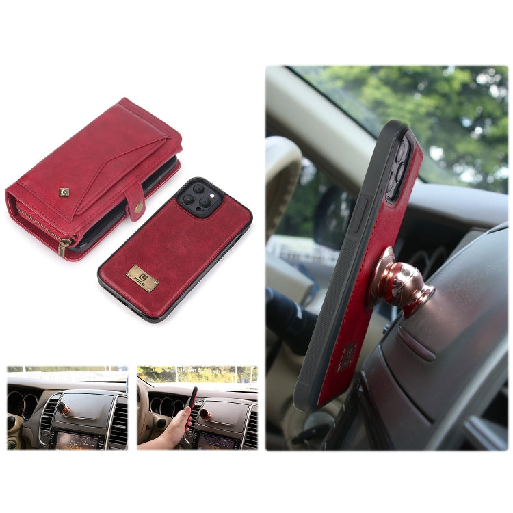 For iPhone 13 Pro Max Multi-functional Zipper Wallet Leather Phone Case(Red) - iPhone 13 Pro Max Cases by buy2fix | Online Shopping UK | buy2fix