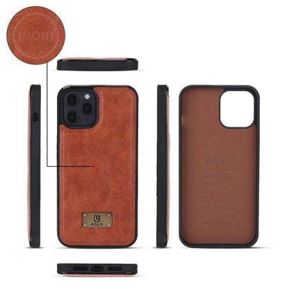 For iPhone 12 Pro Multi-functional Zipper Wallet Leather Phone Case(Brown) - iPhone 12 / 12 Pro Cases by buy2fix | Online Shopping UK | buy2fix