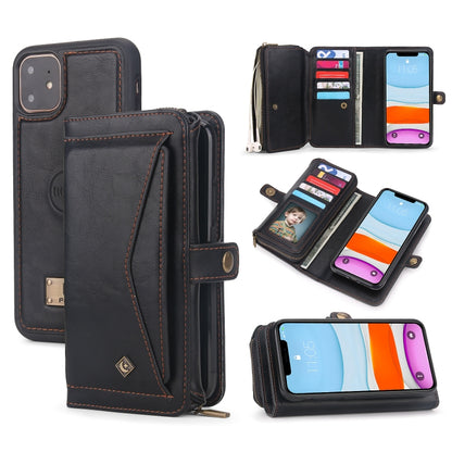 For iPhone 11 Multi-functional Zipper Wallet Leather Phone Case(Black) - iPhone 11 Cases by buy2fix | Online Shopping UK | buy2fix