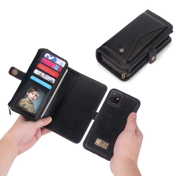 For iPhone 11 Multi-functional Zipper Wallet Leather Phone Case(Black) - iPhone 11 Cases by buy2fix | Online Shopping UK | buy2fix