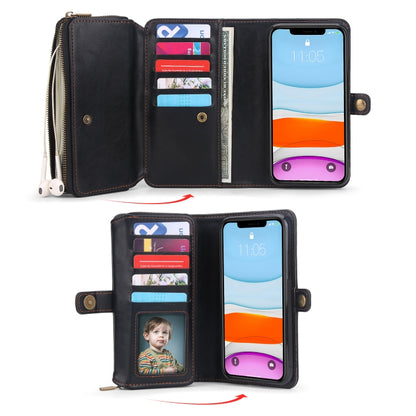 For iPhone 11 Multi-functional Zipper Wallet Leather Phone Case(Black) - iPhone 11 Cases by buy2fix | Online Shopping UK | buy2fix