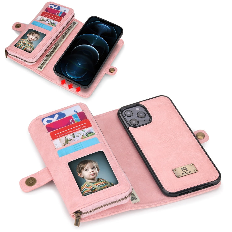 For iPhone 11 Multi-functional Zipper Wallet Leather Phone Case(Pink) - iPhone 11 Cases by buy2fix | Online Shopping UK | buy2fix