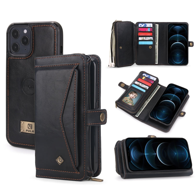 For iPhone 11 Pro Multi-functional Zipper Wallet Leather Phone Case(Black) - iPhone 11 Pro Cases by buy2fix | Online Shopping UK | buy2fix