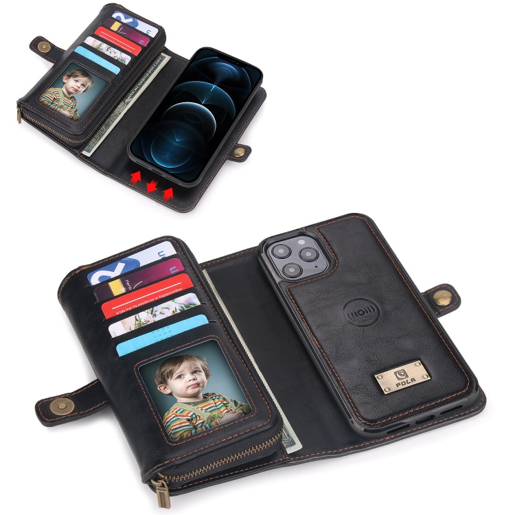 For iPhone 11 Pro Multi-functional Zipper Wallet Leather Phone Case(Black) - iPhone 11 Pro Cases by buy2fix | Online Shopping UK | buy2fix