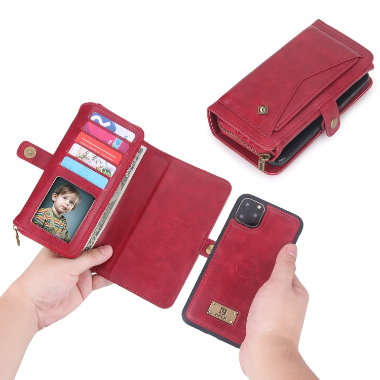 For iPhone 11 Pro Multi-functional Zipper Wallet Leather Phone Case(Red) - iPhone 11 Pro Cases by buy2fix | Online Shopping UK | buy2fix