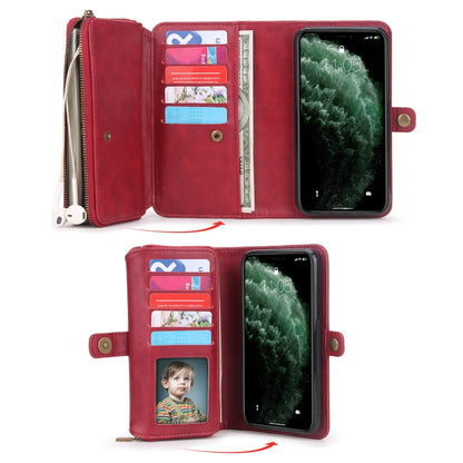 For iPhone 11 Pro Multi-functional Zipper Wallet Leather Phone Case(Red) - iPhone 11 Pro Cases by buy2fix | Online Shopping UK | buy2fix