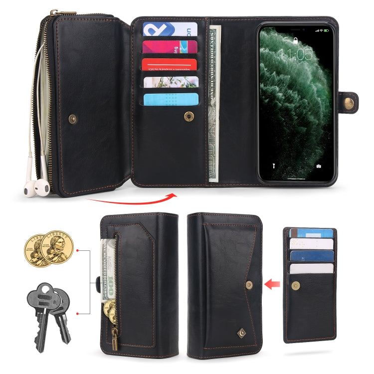 For iPhone 11 Pro Max Multi-functional Zipper Wallet Leather Phone Case(Black) - iPhone 11 Pro Max Cases by buy2fix | Online Shopping UK | buy2fix