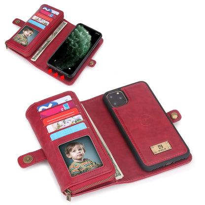 For iPhone 11 Pro Max Multi-functional Zipper Wallet Leather Phone Case(Red) - iPhone 11 Pro Max Cases by buy2fix | Online Shopping UK | buy2fix