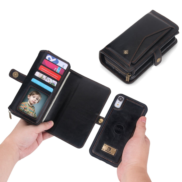 For iPhone XR Multi-functional Zipper Wallet Leather Phone Case(Black) - More iPhone Cases by buy2fix | Online Shopping UK | buy2fix