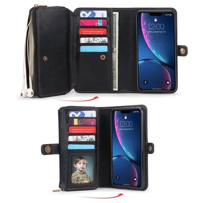 For iPhone XR Multi-functional Zipper Wallet Leather Phone Case(Black) - More iPhone Cases by buy2fix | Online Shopping UK | buy2fix