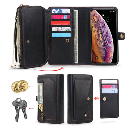 For iPhone X / XS Multi-functional Zipper Wallet Leather Phone Case(Black) - More iPhone Cases by buy2fix | Online Shopping UK | buy2fix