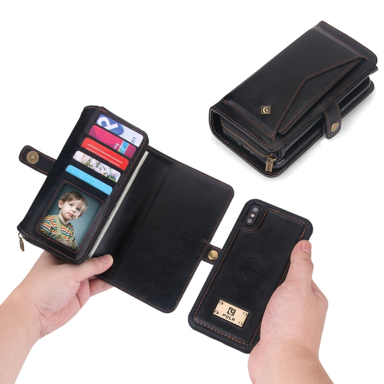 For iPhone X / XS Multi-functional Zipper Wallet Leather Phone Case(Black) - More iPhone Cases by buy2fix | Online Shopping UK | buy2fix