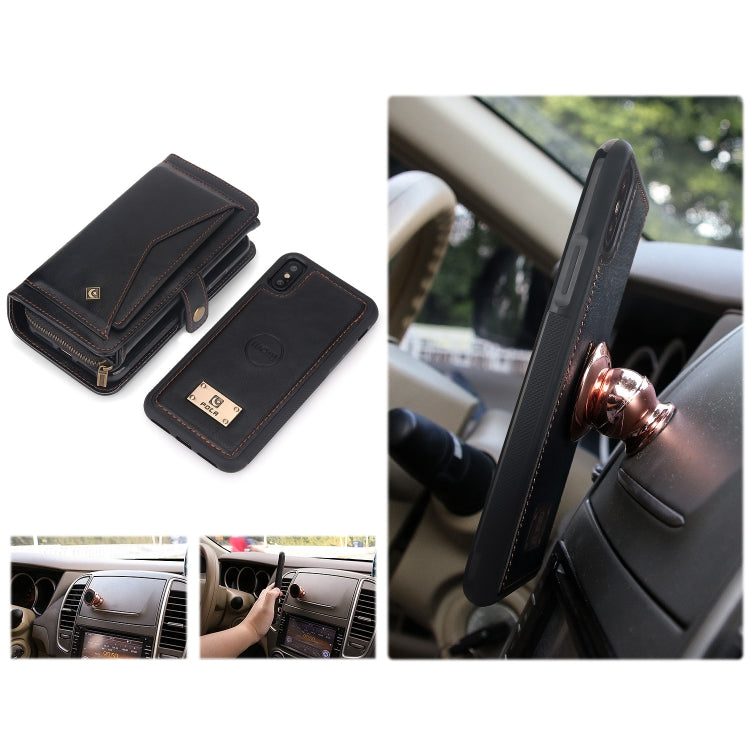 For iPhone X / XS Multi-functional Zipper Wallet Leather Phone Case(Black) - More iPhone Cases by buy2fix | Online Shopping UK | buy2fix