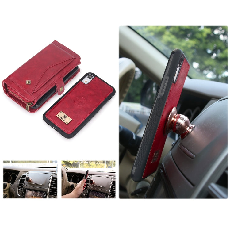For iPhone XS Max Multi-functional Zipper Wallet Leather Phone Case(Red) - More iPhone Cases by buy2fix | Online Shopping UK | buy2fix