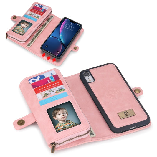 For iPhone XS Max Multi-functional Zipper Wallet Leather Phone Case(Pink) - More iPhone Cases by buy2fix | Online Shopping UK | buy2fix