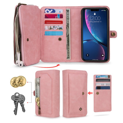 For iPhone XS Max Multi-functional Zipper Wallet Leather Phone Case(Pink) - More iPhone Cases by buy2fix | Online Shopping UK | buy2fix