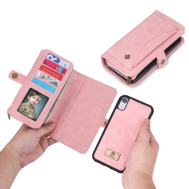 For iPhone XS Max Multi-functional Zipper Wallet Leather Phone Case(Pink) - More iPhone Cases by buy2fix | Online Shopping UK | buy2fix