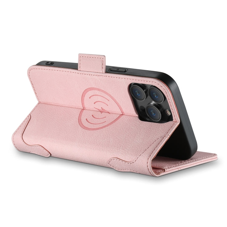 For iPhone 14 SUTENI J07 Multifunctional Horizontal Flip Magsafe Leather Phone Case(Pink) - iPhone 14 Cases by Suteni | Online Shopping UK | buy2fix