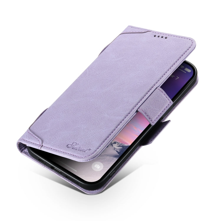 For iPhone 14 SUTENI J07 Multifunctional Horizontal Flip Magsafe Leather Phone Case(Purple) by Suteni