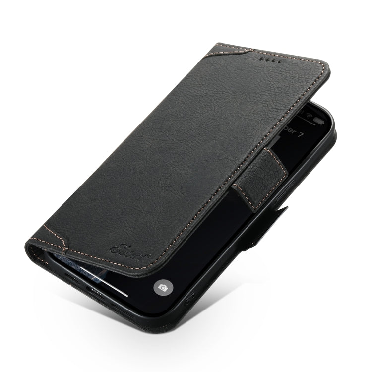 For iPhone 15 SUTENI J07 Multifunctional Horizontal Flip Magsafe Leather Phone Case(Black) - iPhone 15 Cases by Suteni | Online Shopping UK | buy2fix