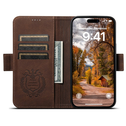 For iPhone 15 Pro SUTENI J07 Multifunctional Horizontal Flip Magsafe Leather Phone Case(Brown) - iPhone 15 Pro Cases by Suteni | Online Shopping UK | buy2fix
