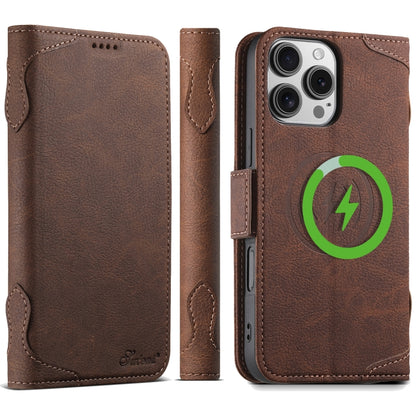 For iPhone 16 Pro SUTENI J07 Multifunctional Horizontal Flip Magsafe Leather Phone Case(Brown) - iPhone 16 Pro Cases by Suteni | Online Shopping UK | buy2fix