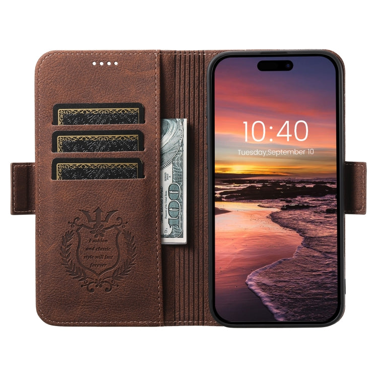 For iPhone 16 Pro SUTENI J07 Multifunctional Horizontal Flip Magsafe Leather Phone Case(Brown) - iPhone 16 Pro Cases by Suteni | Online Shopping UK | buy2fix