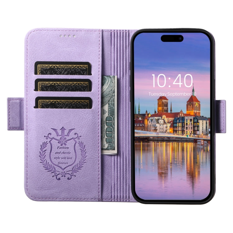 For iPhone 16 Pro Max SUTENI J07 Multifunctional Horizontal Flip Magsafe Leather Phone Case(Purple) by Suteni