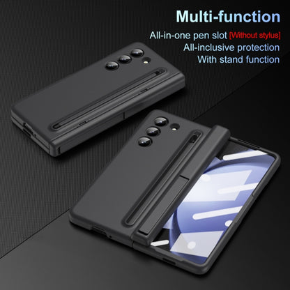 For Samsung Galaxy Z Fold5 5G Long Chi Grain Leather Shockproof Phone Case, No Pen(Black) - Galaxy Z Fold5 Cases by buy2fix | Online Shopping UK | buy2fix