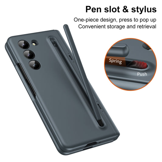 For Samsung Galaxy Z Fold5 5G Long Chi Grain Leather Shockproof Phone Case, No Pen(Green) - Galaxy Z Fold5 Cases by buy2fix | Online Shopping UK | buy2fix