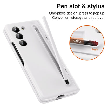 For Samsung Galaxy Z Fold5 5G Long Chi Grain Leather Shockproof Phone Case, No Pen(White) - Galaxy Z Fold5 Cases by buy2fix | Online Shopping UK | buy2fix