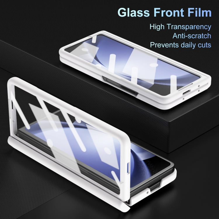 For Samsung Galaxy Z Fold5 5G Long Chi Grain Leather Shockproof Phone Case, No Pen(White) - Galaxy Z Fold5 Cases by buy2fix | Online Shopping UK | buy2fix