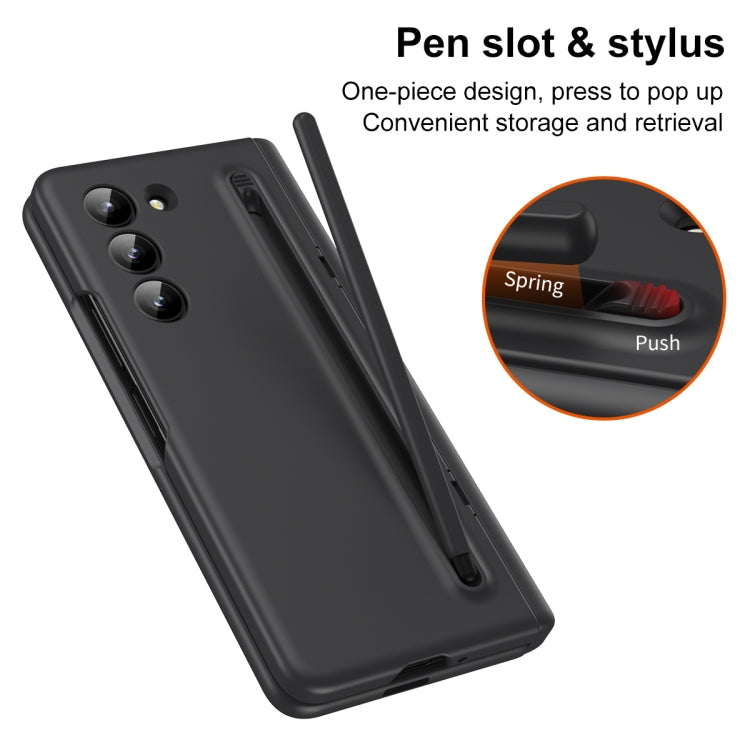 For Samsung Galaxy Z Fold6 5G Long Chi Grain Leather Shockproof Phone Case, No Pen(Black) - Galaxy Z Fold6 5G Cases by buy2fix | Online Shopping UK | buy2fix