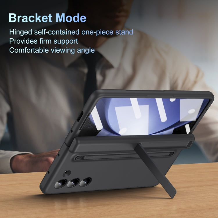 For Samsung Galaxy Z Fold6 5G Long Chi Grain Leather Shockproof Phone Case, No Pen(Black) - Galaxy Z Fold6 5G Cases by buy2fix | Online Shopping UK | buy2fix