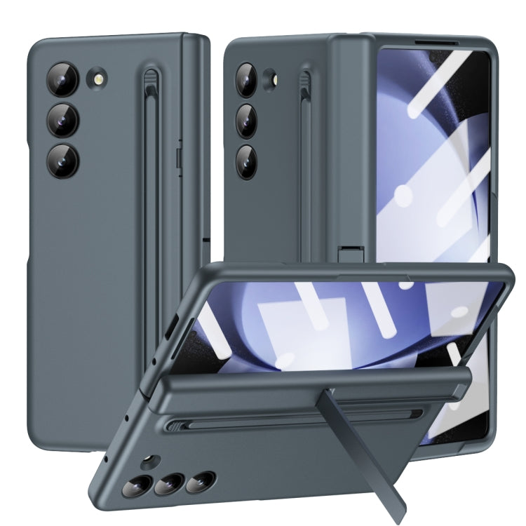 For Samsung Galaxy Z Fold6 5G Long Chi Grain Leather Shockproof Phone Case, No Pen(Green) - Galaxy Z Fold6 5G Cases by buy2fix | Online Shopping UK | buy2fix