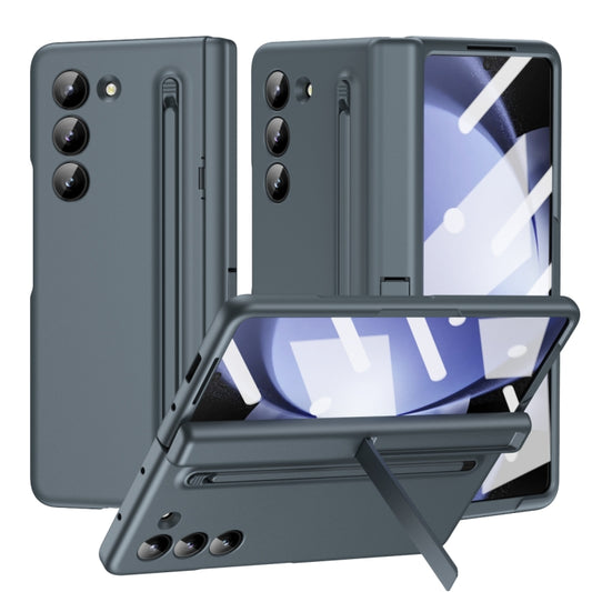 For Samsung Galaxy Z Fold6 5G Long Chi Grain Leather Shockproof Phone Case, No Pen(Green) - Galaxy Z Fold6 5G Cases by buy2fix | Online Shopping UK | buy2fix