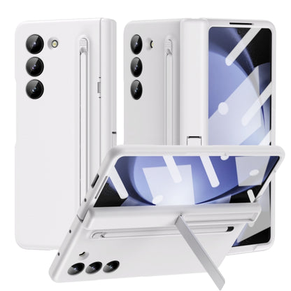 For Samsung Galaxy Z Fold6 5G Long Chi Grain Leather Shockproof Phone Case, No Pen(White) - Galaxy Z Fold6 5G Cases by buy2fix | Online Shopping UK | buy2fix