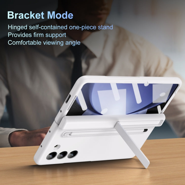 For Samsung Galaxy Z Fold6 5G Long Chi Grain Leather Shockproof Phone Case, No Pen(White) - Galaxy Z Fold6 5G Cases by buy2fix | Online Shopping UK | buy2fix