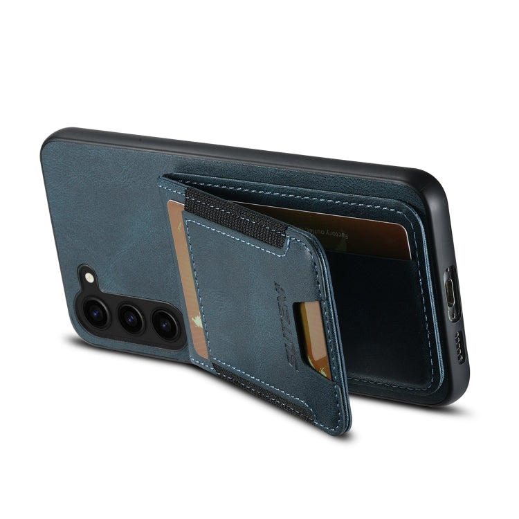 For Samsung Galaxy S23+ 5G Suteni H03 Oil Wax Leather Wallet Stand Back Phone Case(Blue) by Suteni