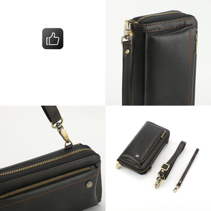 For iPhone 14 Plus Crossbody Multi-functional Zipper Wallet Leather Phone Case(Black) - iPhone 14 Plus Cases by buy2fix | Online Shopping UK | buy2fix
