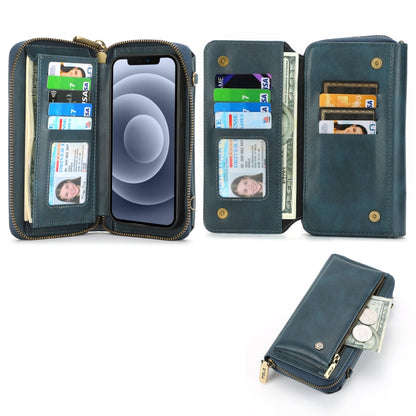 For iPhone 13 Pro Crossbody Multi-functional Zipper Wallet Leather Phone Case(Green) - iPhone 13 Pro Cases by buy2fix | Online Shopping UK | buy2fix