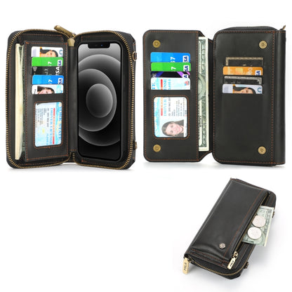 For iPhone 13 Pro Crossbody Multi-functional Zipper Wallet Leather Phone Case(Black) - iPhone 13 Pro Cases by buy2fix | Online Shopping UK | buy2fix