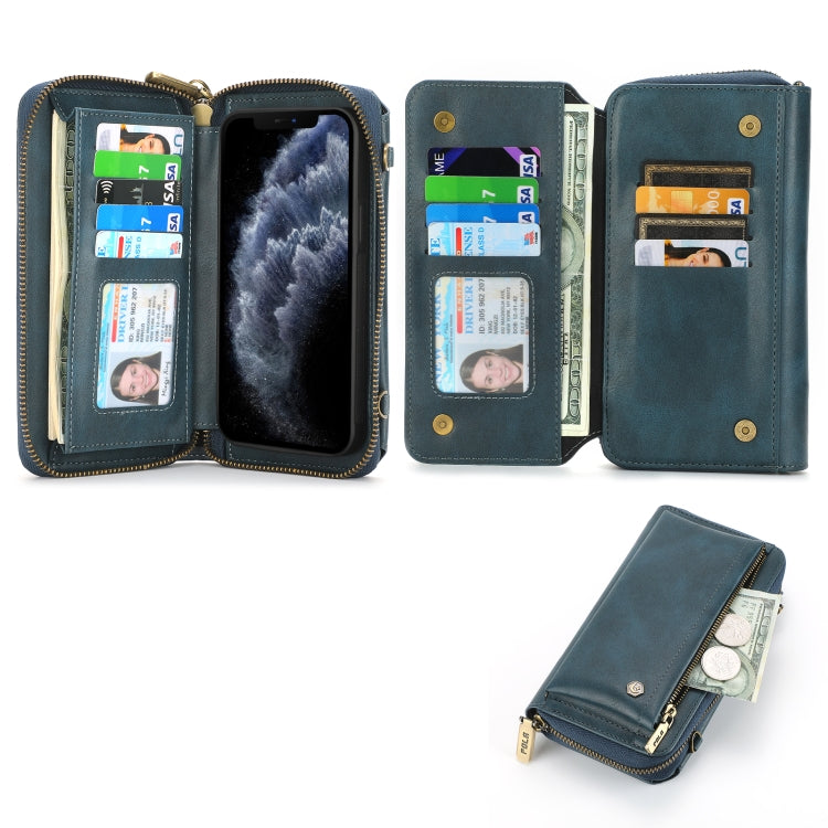 For iPhone 11 Pro Max Crossbody Multi-functional Zipper Wallet Leather Phone Case(Green) - iPhone 11 Pro Max Cases by buy2fix | Online Shopping UK | buy2fix