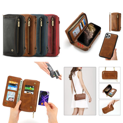 For iPhone 11 Pro Crossbody Multi-functional Zipper Wallet Leather Phone Case(Brown) - iPhone 11 Pro Cases by buy2fix | Online Shopping UK | buy2fix