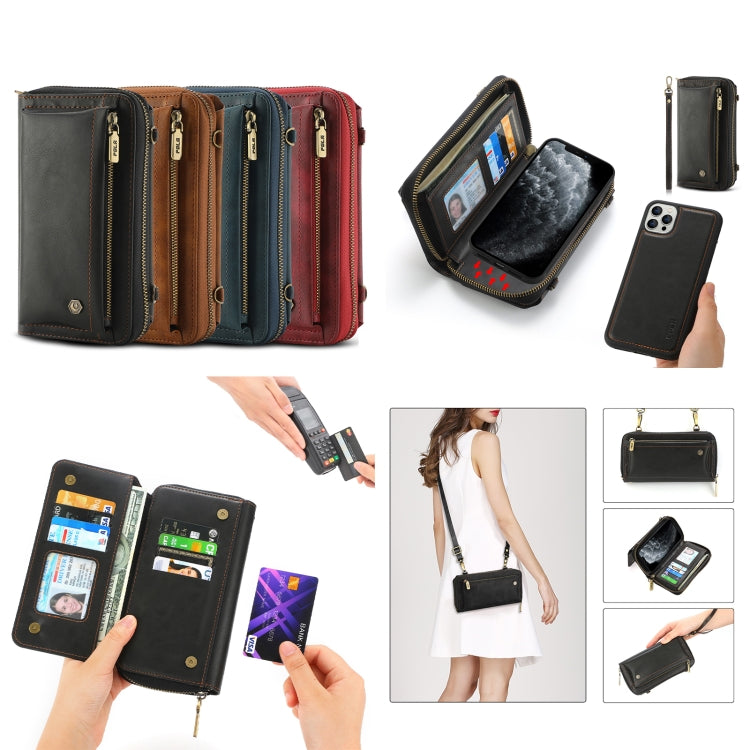 For iPhone 11 Pro Crossbody Multi-functional Zipper Wallet Leather Phone Case(Green) - iPhone 11 Pro Cases by buy2fix | Online Shopping UK | buy2fix