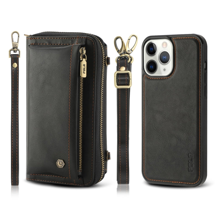For iPhone 11 Pro Crossbody Multi-functional Zipper Wallet Leather Phone Case(Black) - iPhone 11 Pro Cases by buy2fix | Online Shopping UK | buy2fix